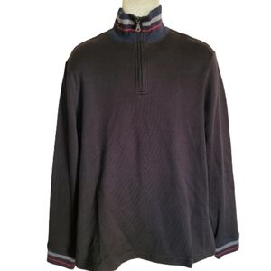 Croft & Barrow Black Quarter Zip Pullover Sweater Size Men's Large NEW